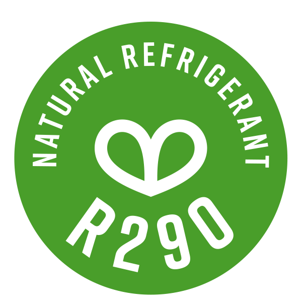Utilizza il refrigerante naturale R290, con un potenziale effetto serra quasi nullo.