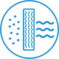 Filtro elettrostatico (con funzione anti-polvere) e filtro HEPA con un'efficacia del 99,9% sulle particelle PM 2.5 e del 99,7% sulle PM 0.3.